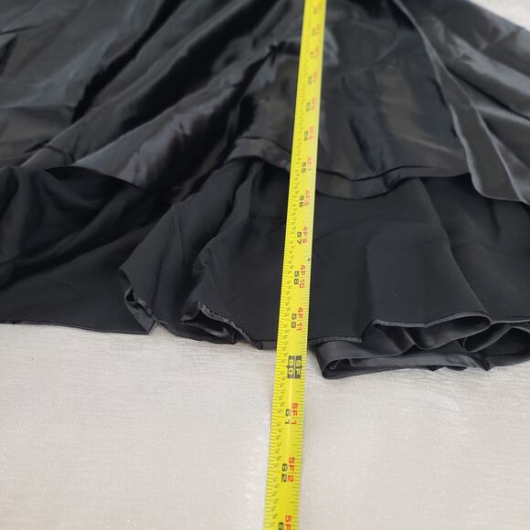 Black satin formal prom Ball gown strapless sweetheart top SZ 4 Goth wedding - Picture 7 of 13